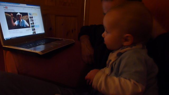 baby watching youtube music