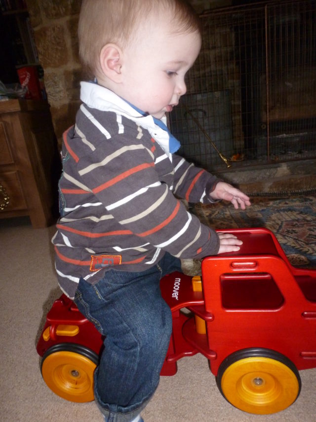 sitting on Moover fire engine