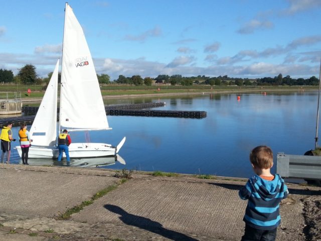 sailing boat on Grimsbury reservoir