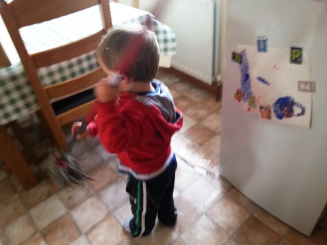 toddler cleaning