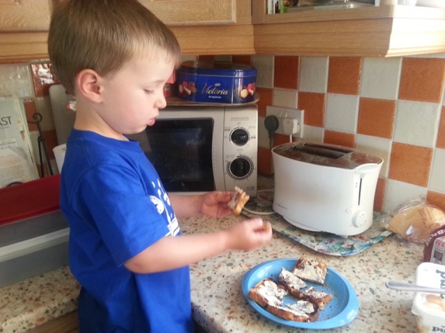 making toast