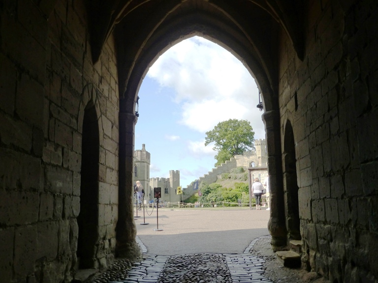 through the archway at warwick