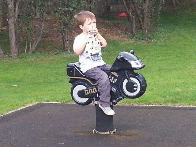 riding the park motorbike