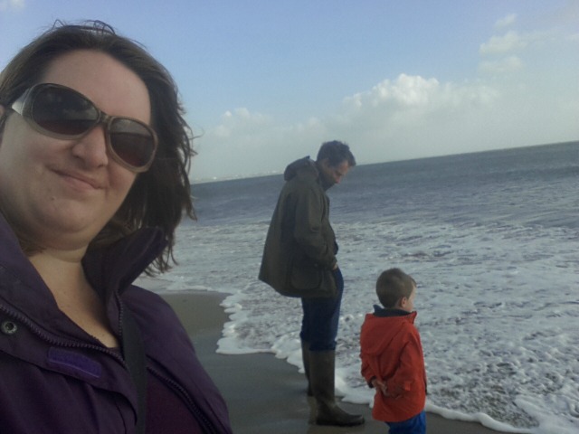 Family photo on Studland beach