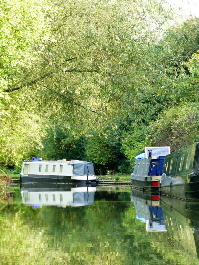 canal boat reflections
