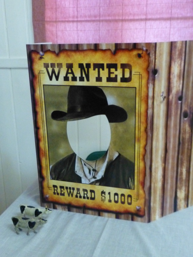 wanted - photo booth - cowboy party games