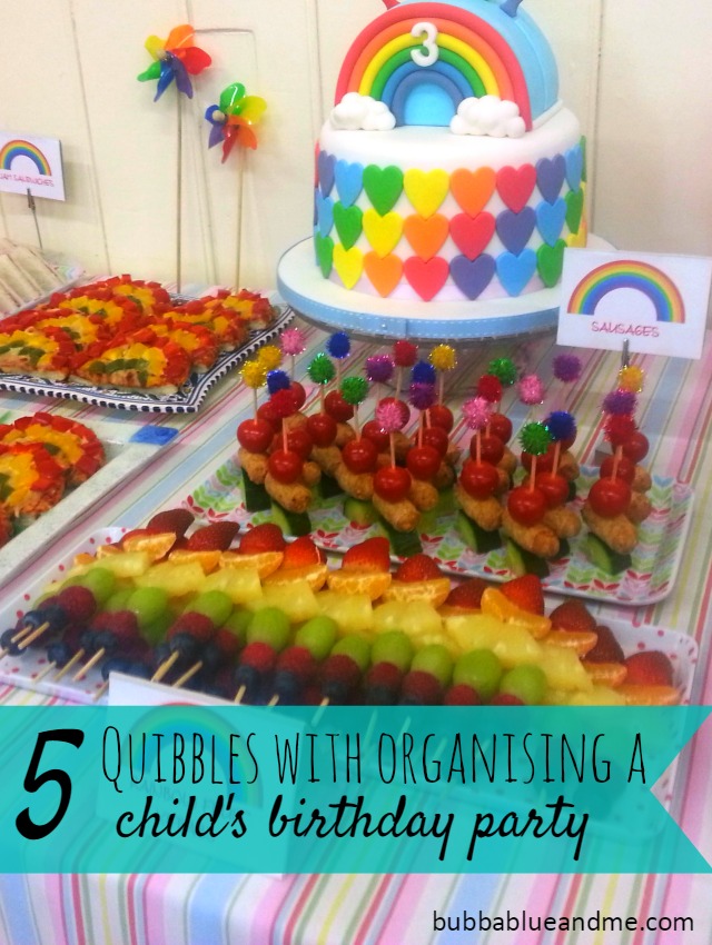 Organising a child's birthday party Bubbablue and me
