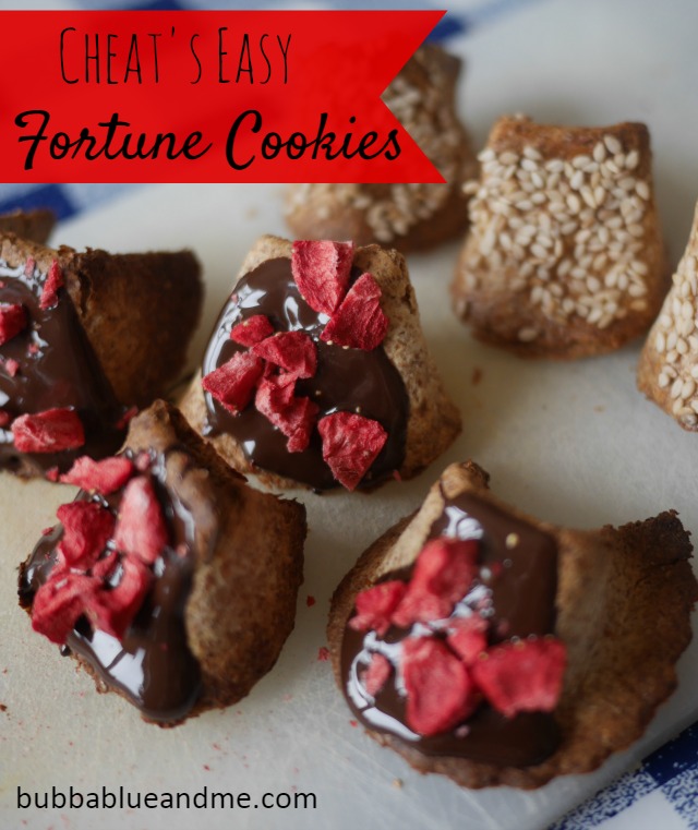 cheat's easy fortune cookies - perfect for chinese new year Bubbablue and me