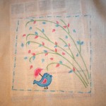 bird design on canvas reusable bag