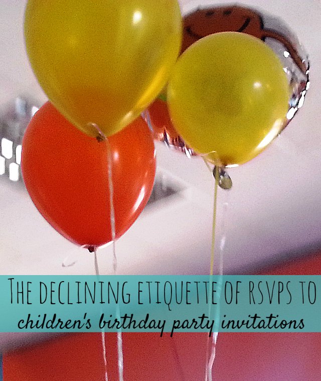 declining etiquette of rsvps to children's birthday party invitations
