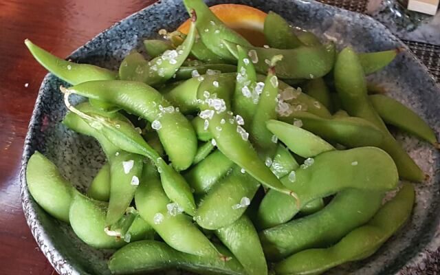 edamame - soy beans dish with salt