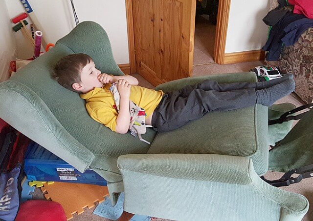 relaxing on a reclining chair