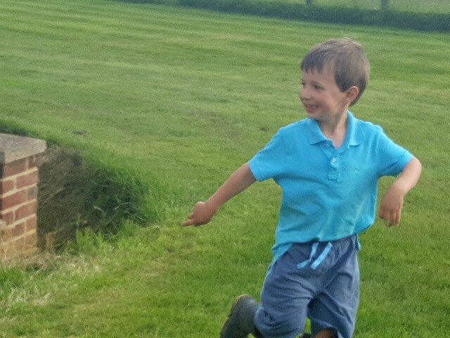 playing in the garden