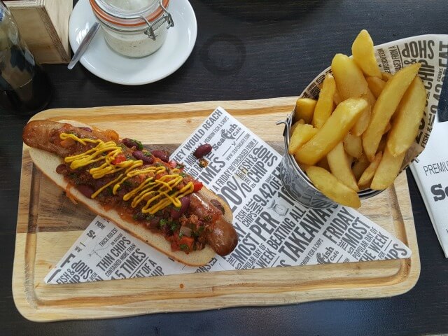 Posh Dog at Seafish Cafe Jersey