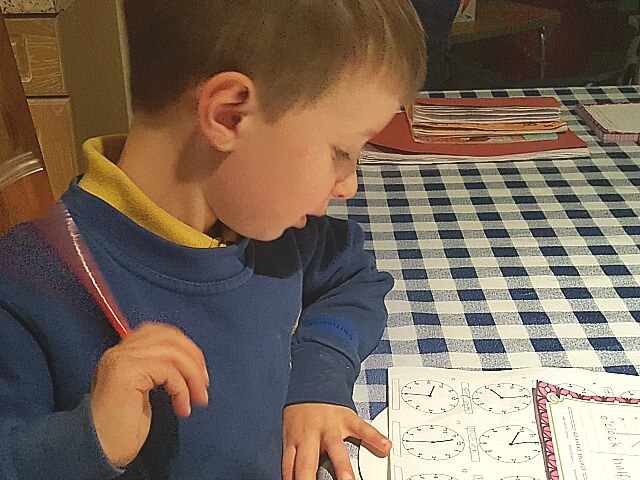 pleased with his maths homework