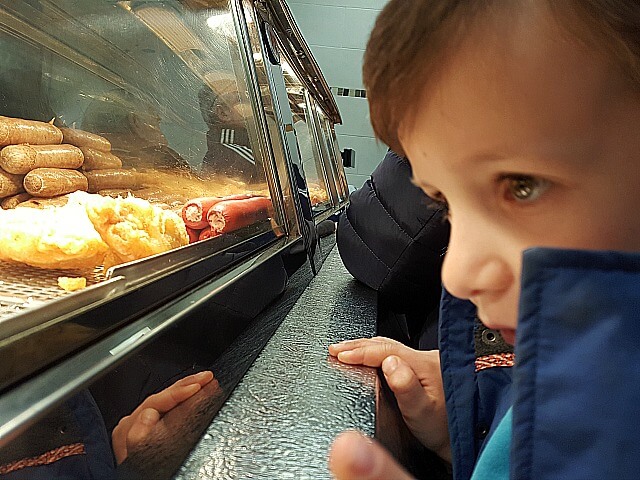 checking out the fish and chip shop