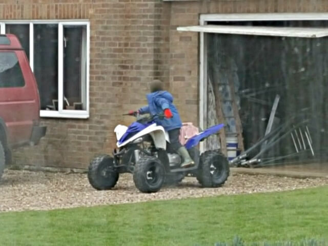 6yo backing in and reversing the quad bike into the garage