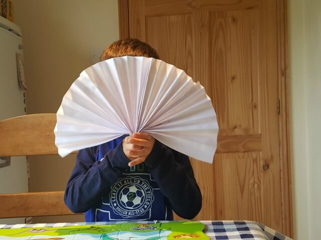 playing with homemade fans