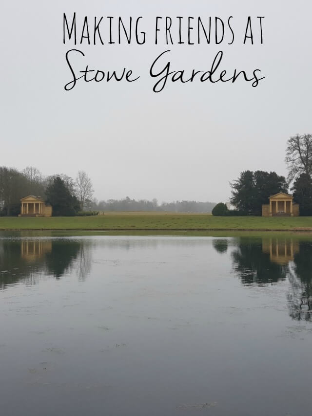 making friends at Stowe Gardens - Bubbablue and me