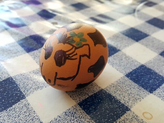 DAisy the cow egg for the school run.