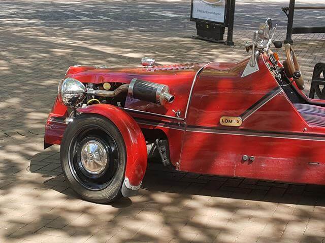 vintage cars in town