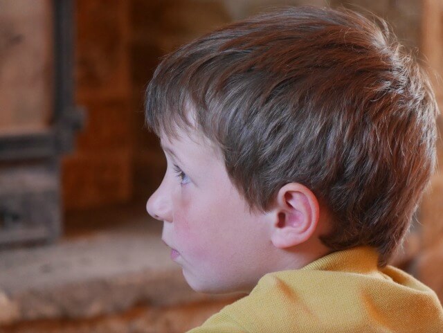 watching television