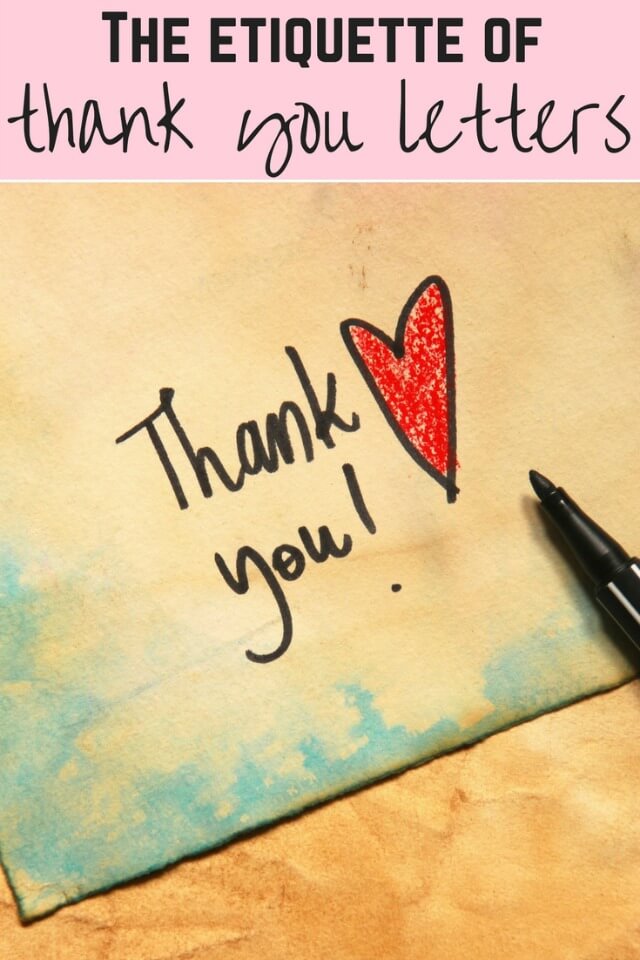 Etiquette of thank you letters - Bubablue and me