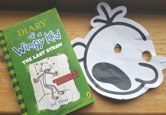 diary of a wimpy kid mask and book