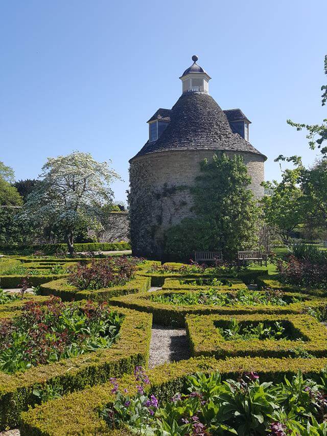 parterre and pigeon house at rousham