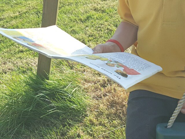 reading outdoors