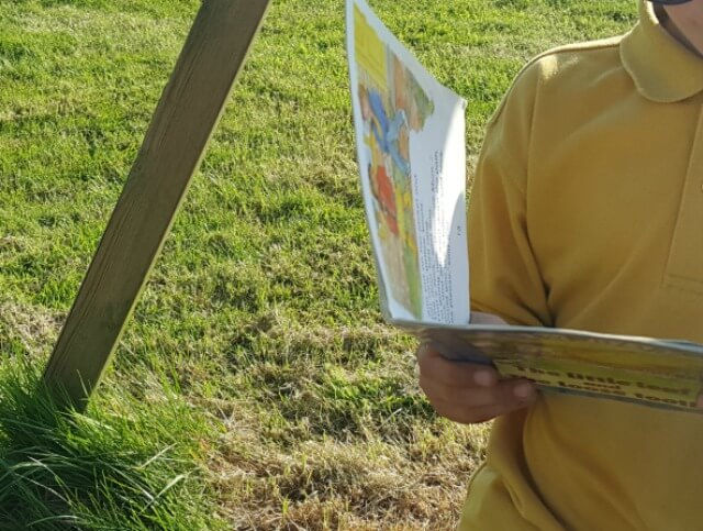 reading sxhool books outside