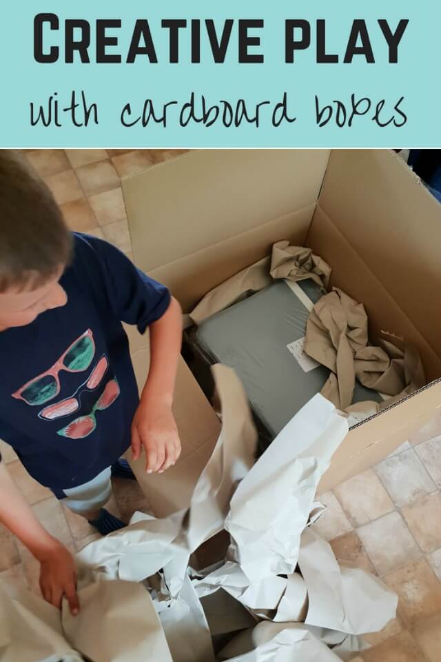 Creative play - cardboard box play - Bubbablue and me