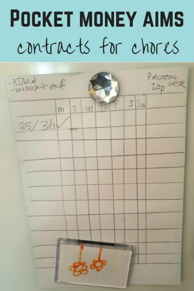 pocket money chart - Bubbablue and me