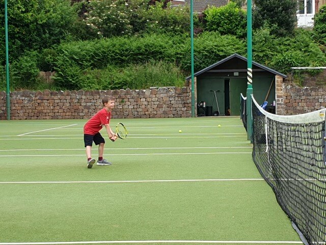 playing mini tennis