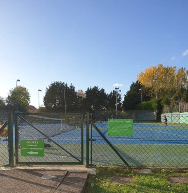tennis courts in the sun