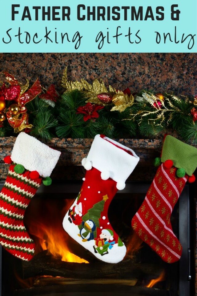 Father Christmas brings stocking gifts only