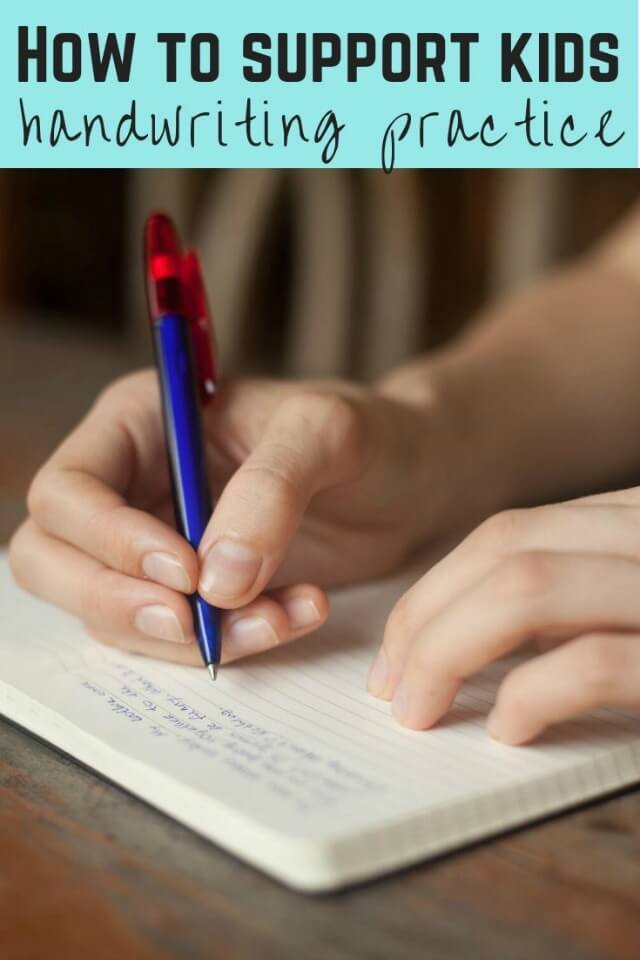 how to support handwriting practice