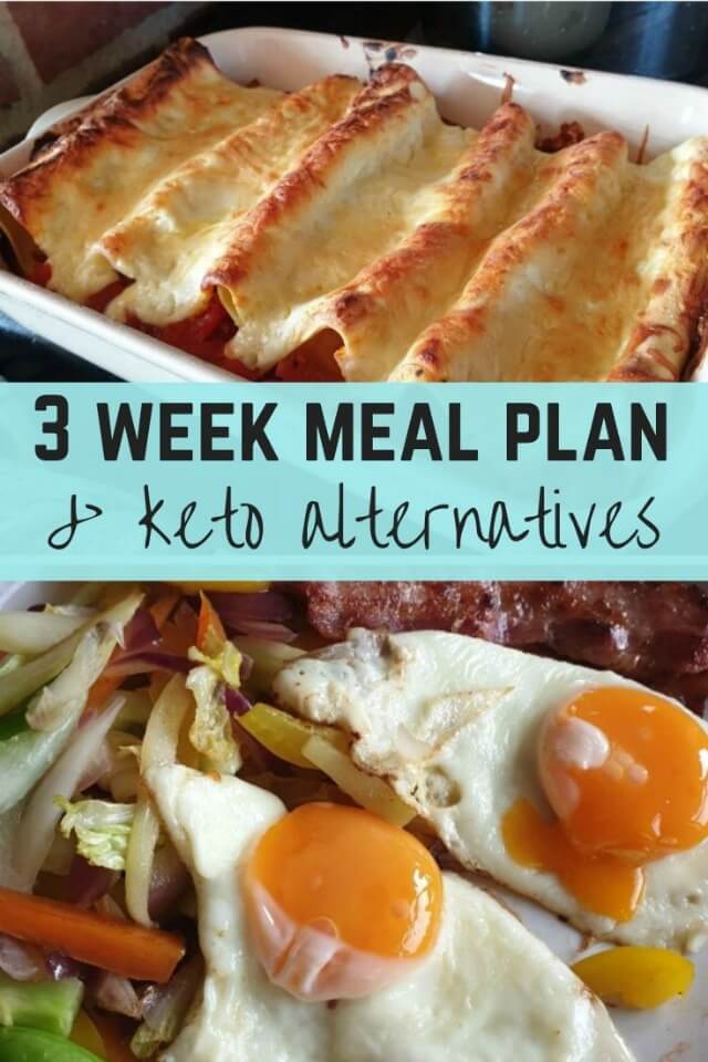 3 week meal plan & keto alternatives