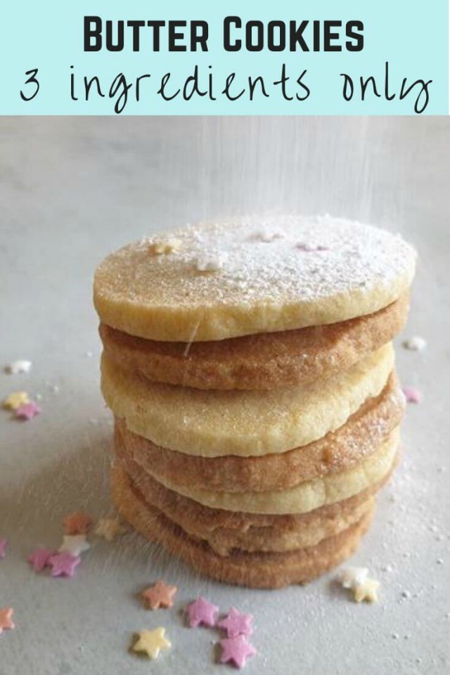 butter cookie stack with icing sugar recipe