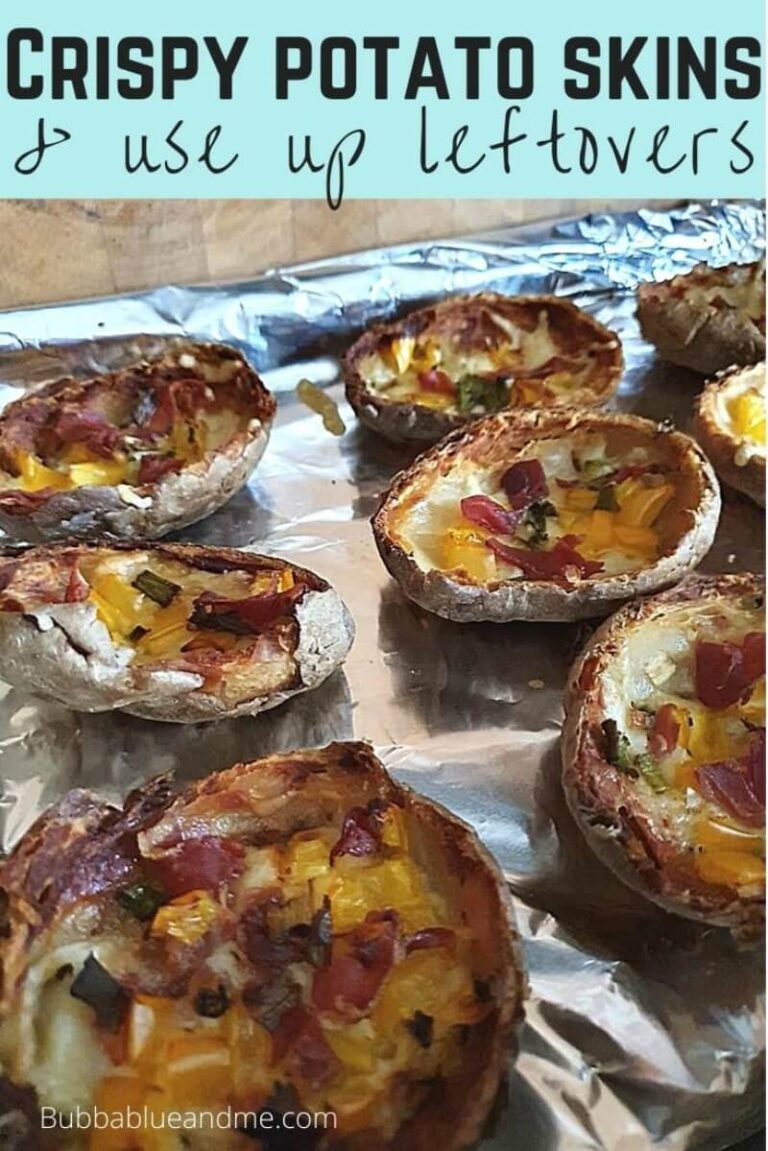 Crispy loaded potato skins unsing leftovers