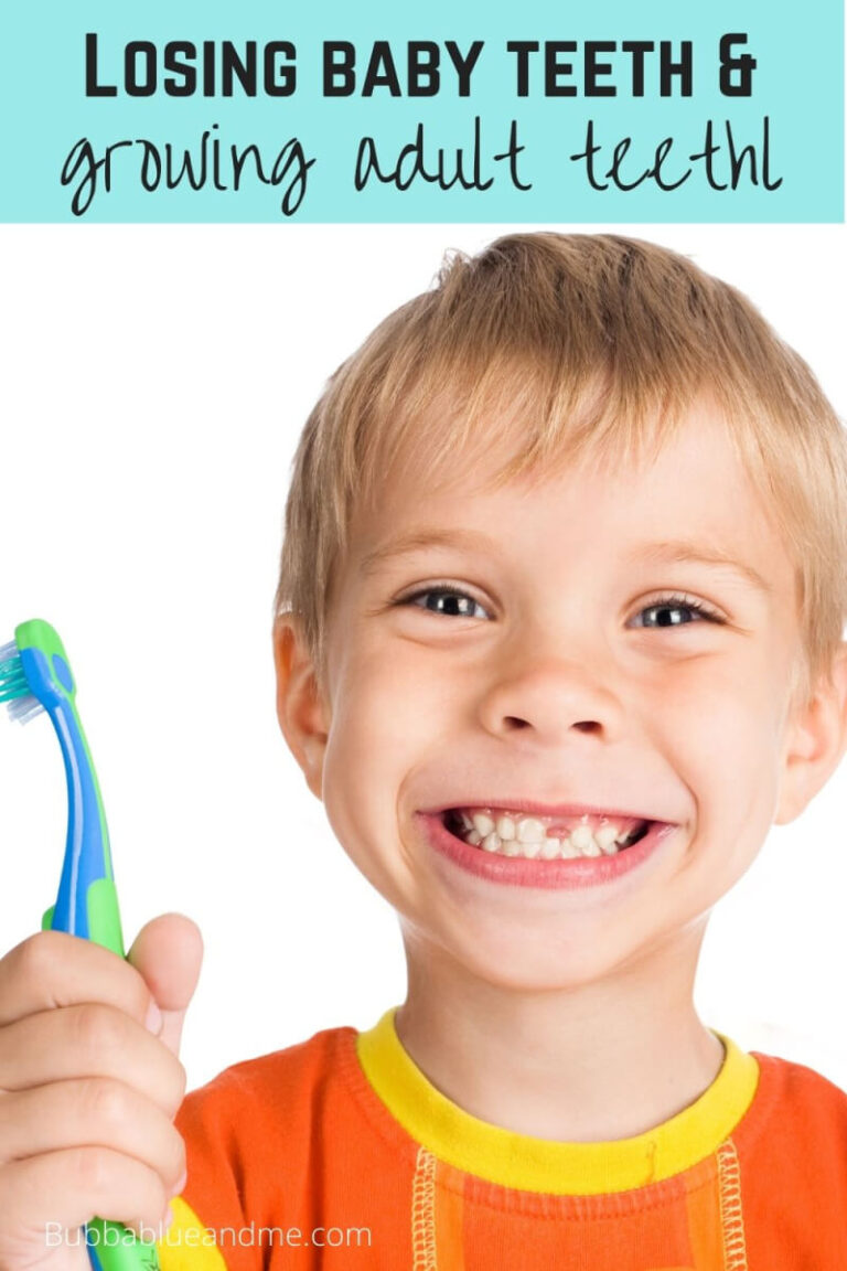 Baby teeth and growing adult teeth