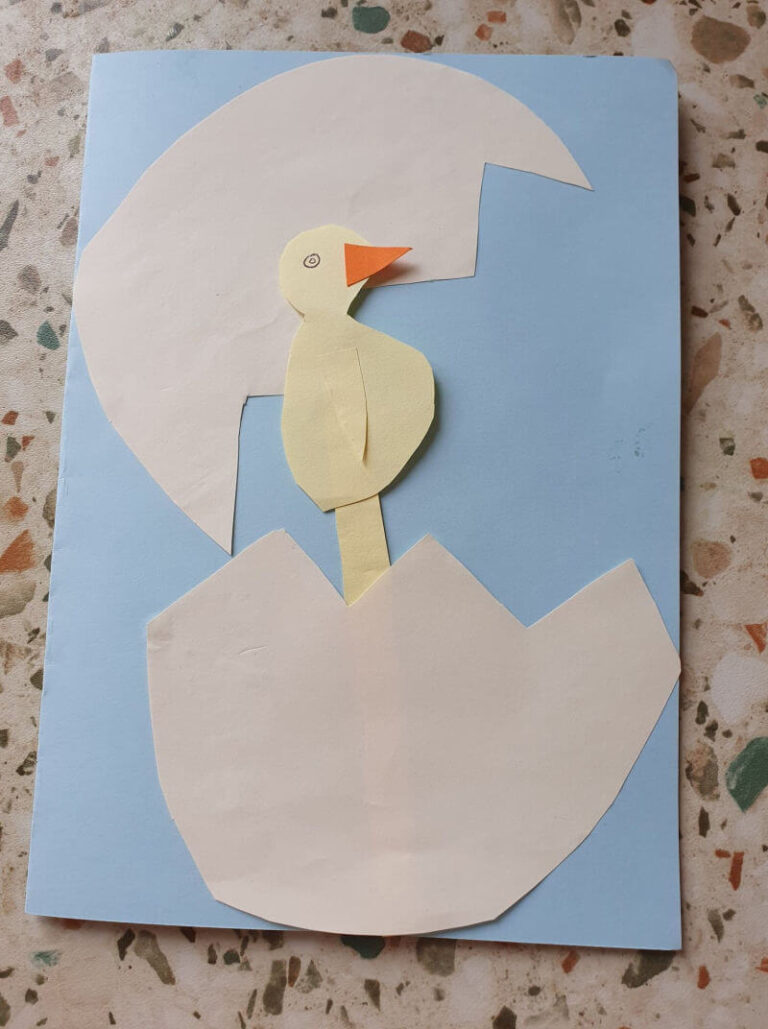 Easter chick in an egg homemade card (1)