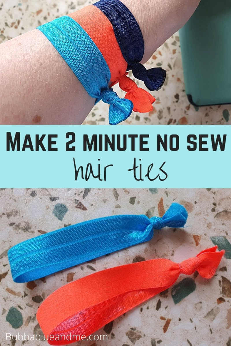 make 2 minute no sew hair ties