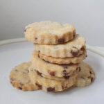 chocolate chip and lemon cookies stack on a plate