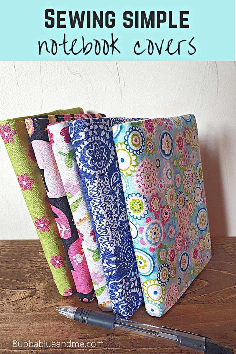 sewing simple fabric notebook covers