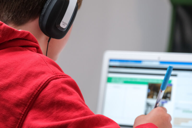 boy with computer screen