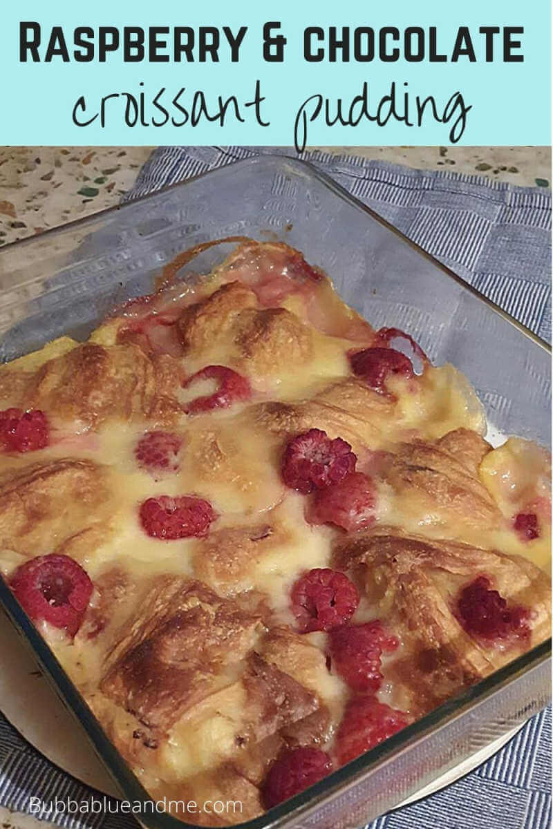 raspberry & chocolate croissant pudding