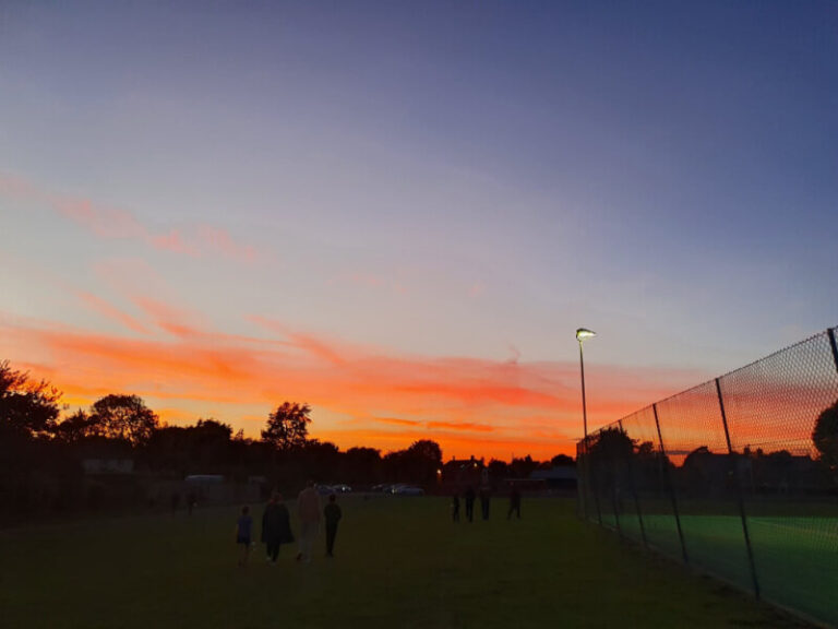sunset across the park after tennis