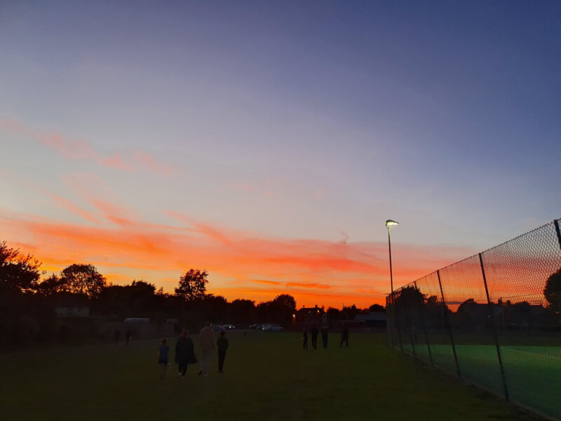 sunset across the park after tennis