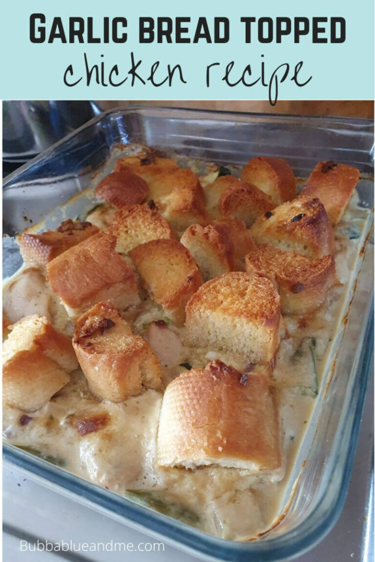 garlic bread topped chicken recipe